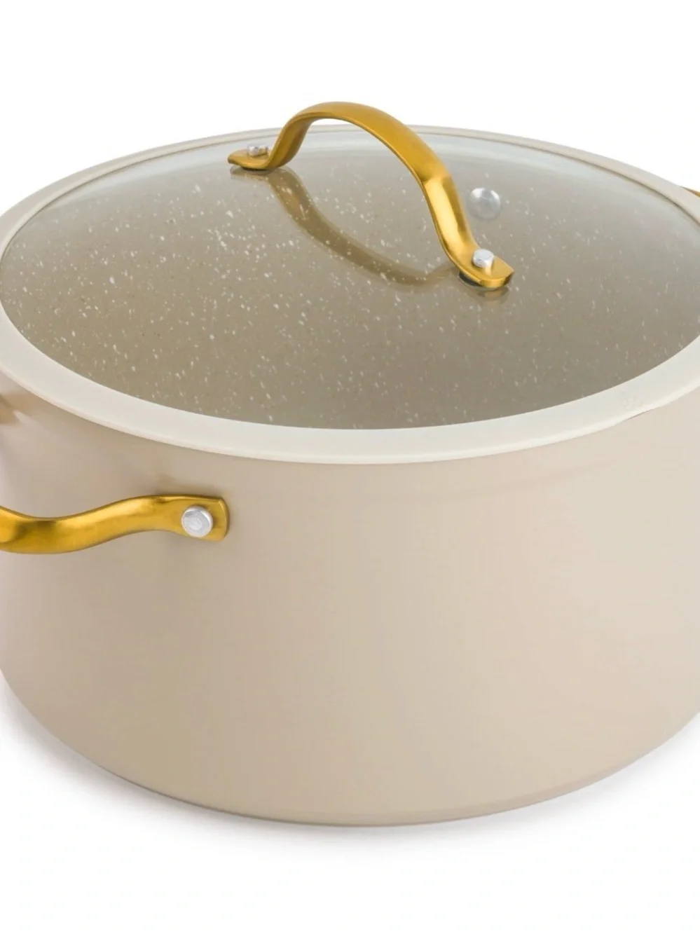Thym & Table Granite 3 Pcs Ceramic Nonstick Cookware Tube & Gold